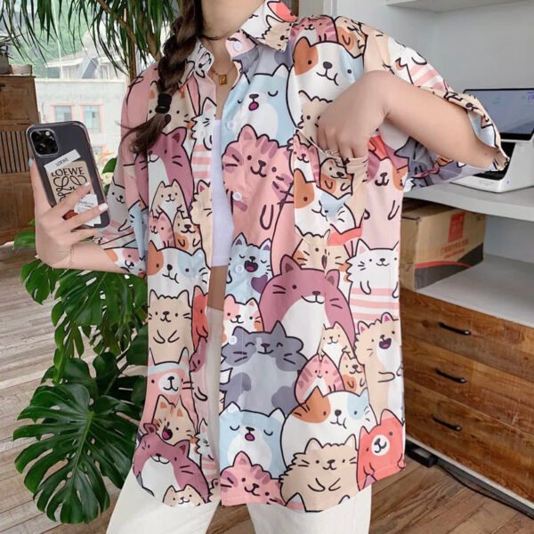 kawaii neko button up blouse kawaii neko button up blouse