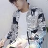 longsleeve shirt with newspaper print