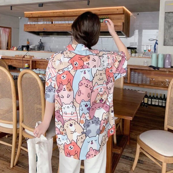 kawaii neko button up blouse kawaii neko button up blouse
