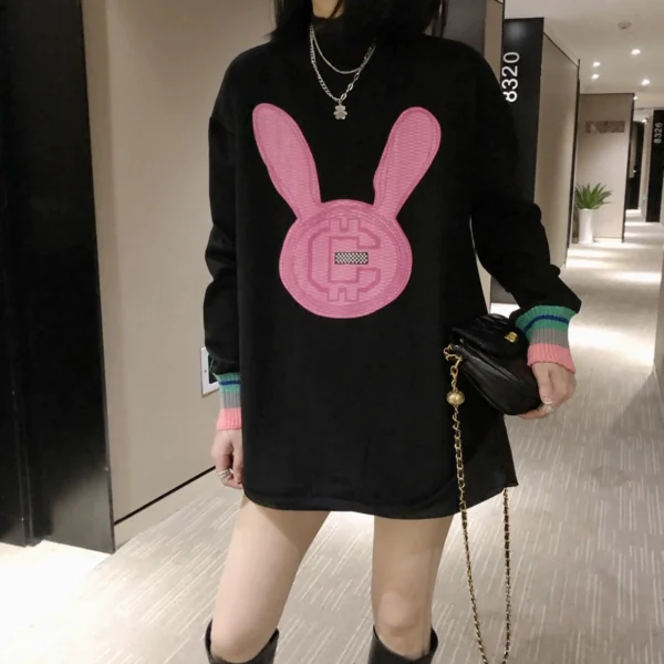 half turtleneck thickened bottoming shirt t shirt women's mid length titi2024 spring new loose long sleeved inner top