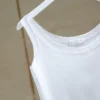 2024 spring new bottoming pure white tank top women's stretch slim sleeveless t shirt