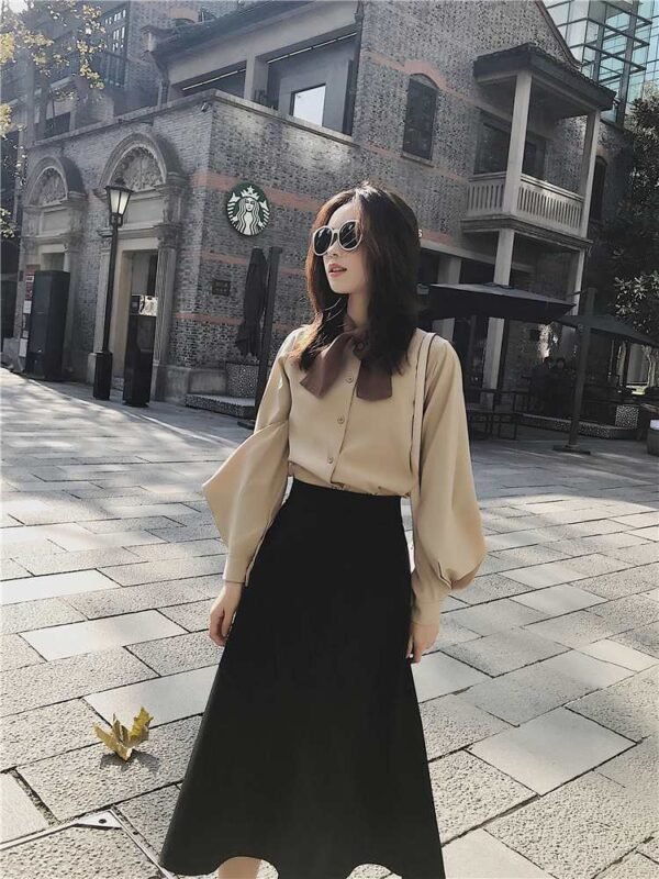 vintage style high neck blouse