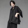 asymmetrical button up blouse