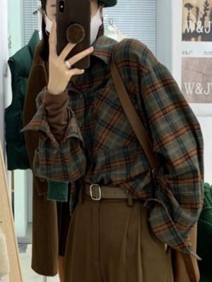 plaid blouse