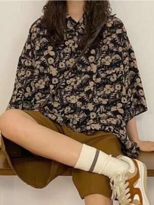 floral print vintage blouse