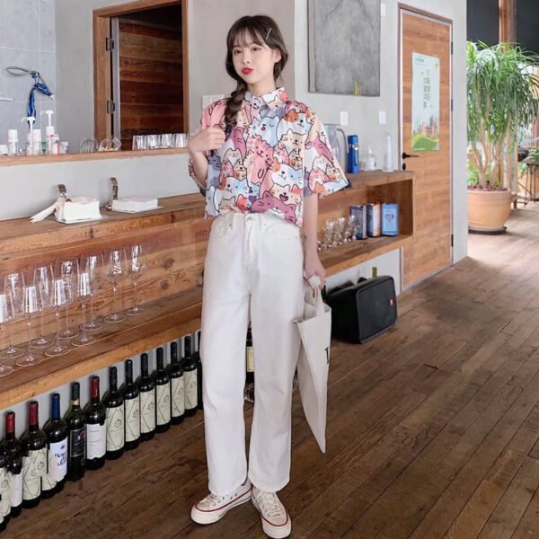 kawaii neko button up blouse kawaii neko button up blouse