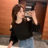 cold shoulder blouse with balloon sleeves