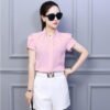 shortsleeved blouse with v neck
