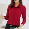 button down blouse with 3/4 sleeves