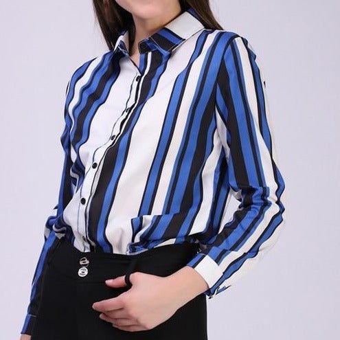 button down blouse with 3/4 sleeves