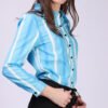 button down blouse with 3/4 sleeves