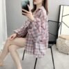 plaid shirt with balloon sleeves