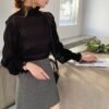 transparent high neck longsleeve shirt