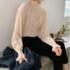 transparent high neck longsleeve shirt