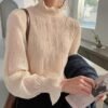 transparent high neck longsleeve shirt