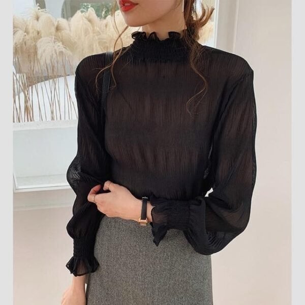 transparent high neck longsleeve shirt