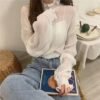 transparent high neck longsleeve shirt