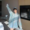 transparent button down shirt with holo effect