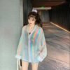 transparent button down shirt with holo effect