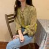 longsleeve blouse with floral print