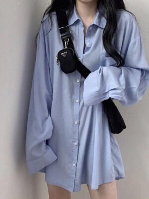 oversized button down boyfriend shirt