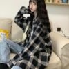 plaid button down shirt with pocket