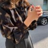 button down blouse with butterfly print