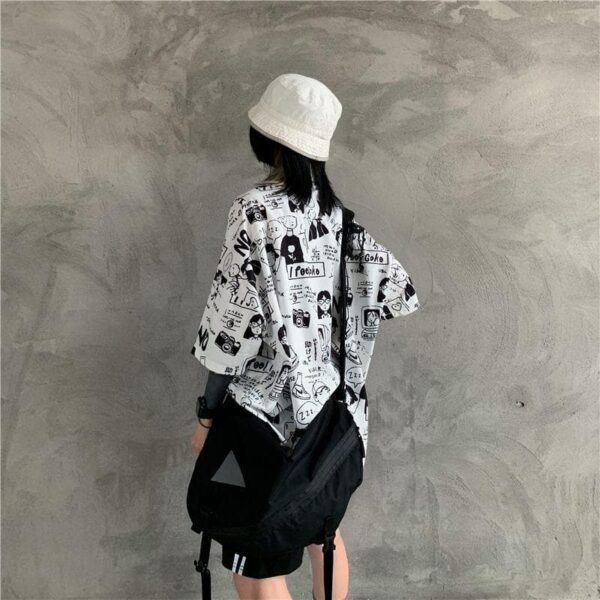 collared shirt with comic print