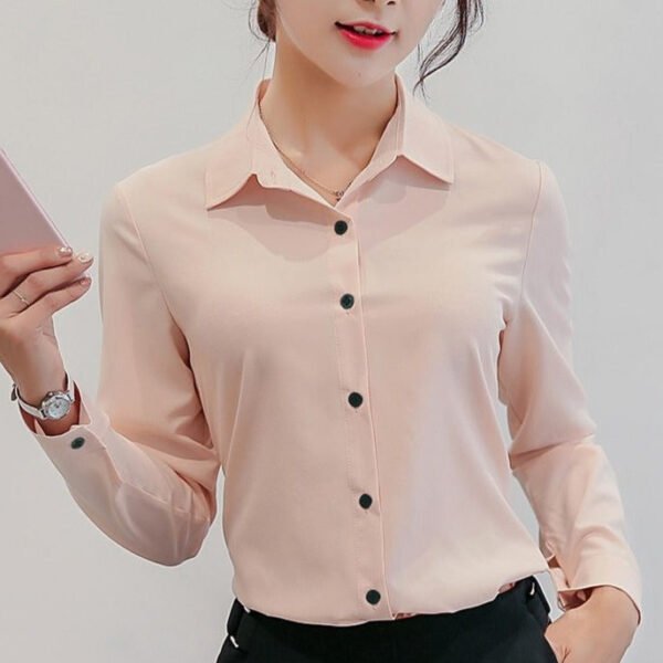 button down blouse with 3/4 sleeves