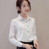 button down blouse with 3/4 sleeves
