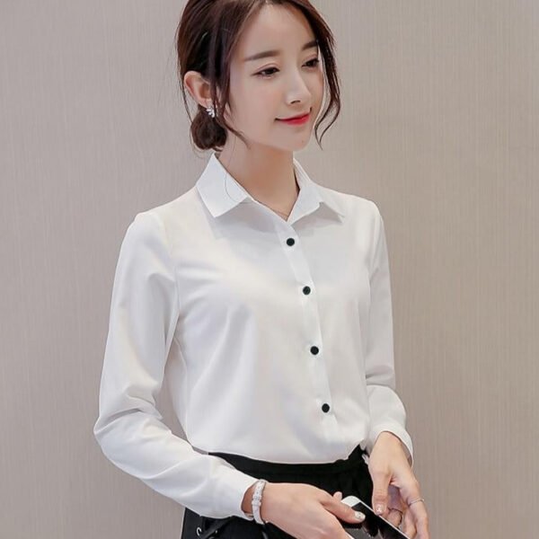 button down blouse with 3/4 sleeves