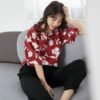 shortsleeved button down shirt with floral print