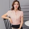 shortsleeved blouse with v neck