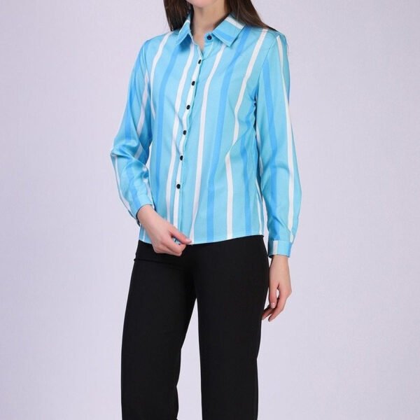 button down blouse with 3/4 sleeves