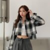 cropped button down shirt