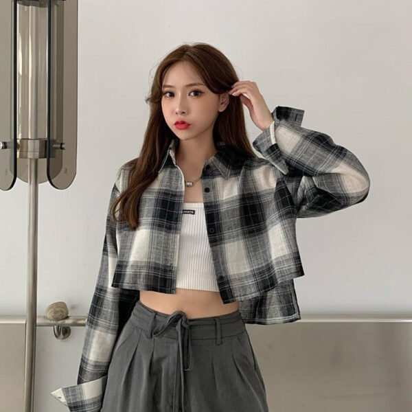 cropped button down shirt