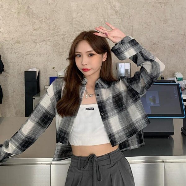 cropped button down shirt