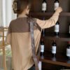 2 in 1 blouse with faux scarf