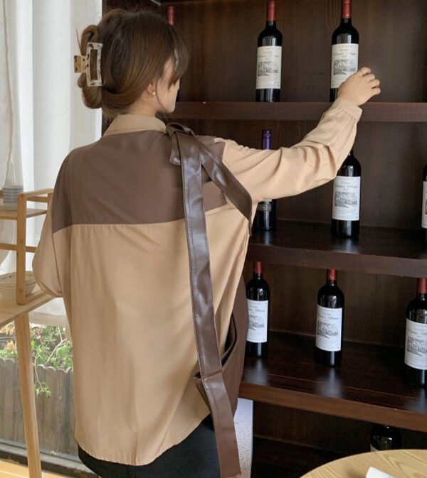 2 in 1 blouse with faux scarf